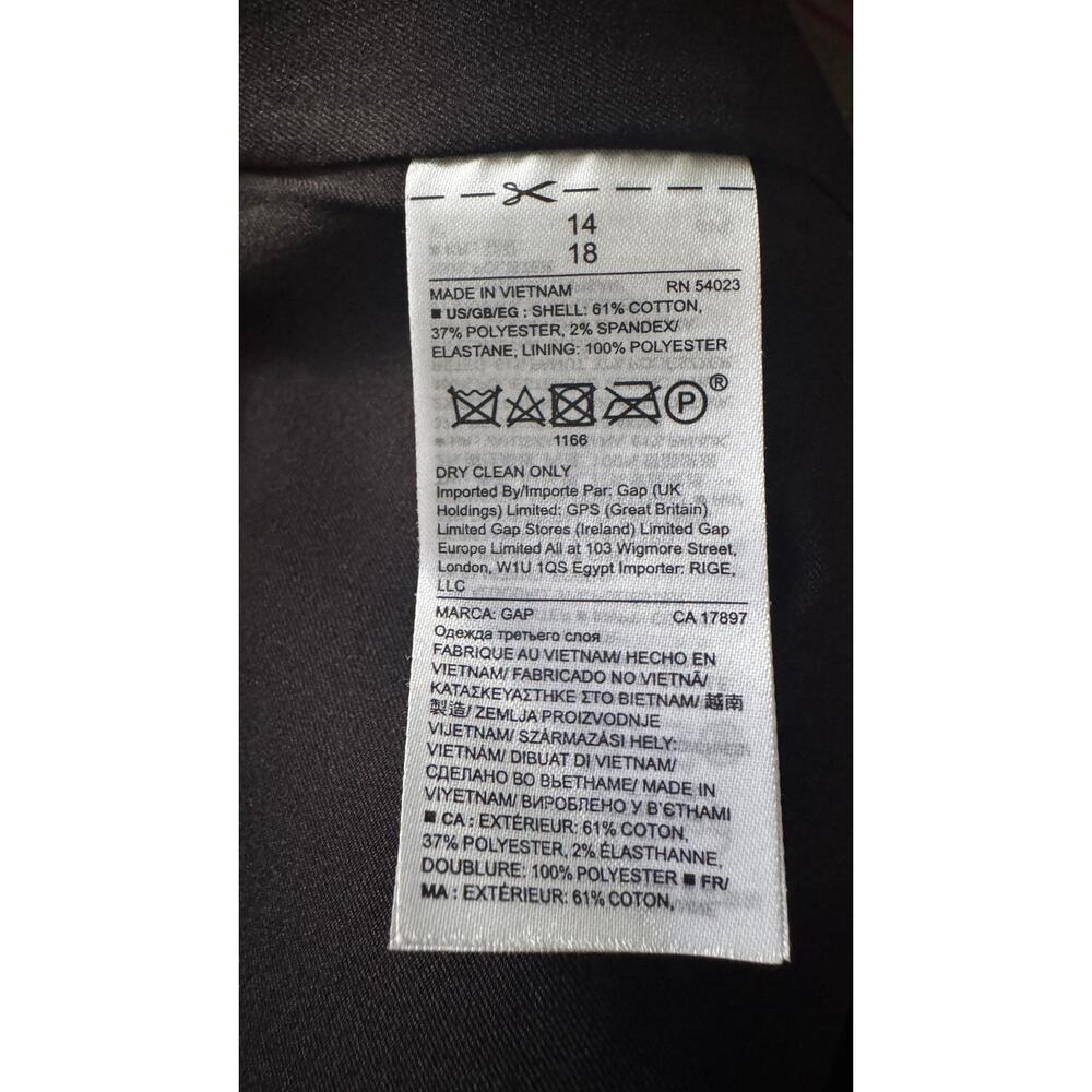 2018s GAP Glen Plaid Double Breasted Blazer Jacket Gray Black Size L/XL 14 NWT - Picture 14 of 15